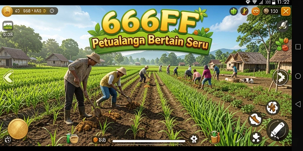 Gameplay 666FF yang menarik dengan elemen pertanian yang seru.