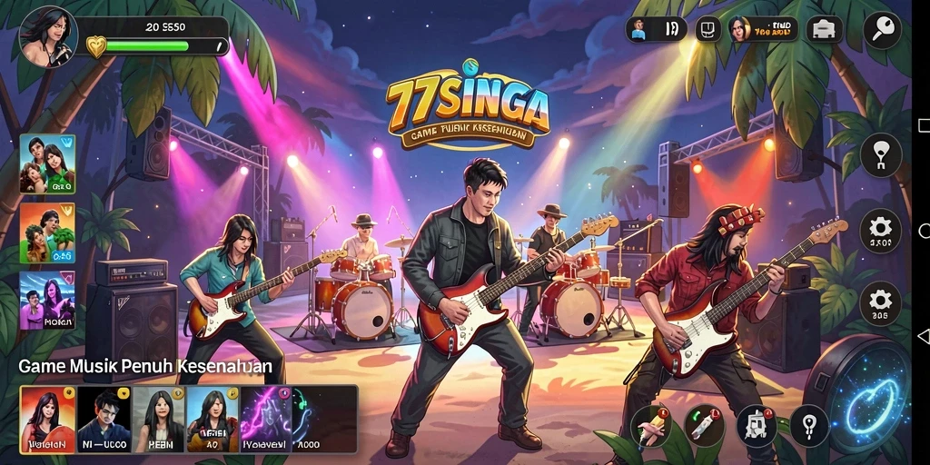 Tampilan gameplay <strong>77SINGA</strong> yang interaktif dan penuh warna.