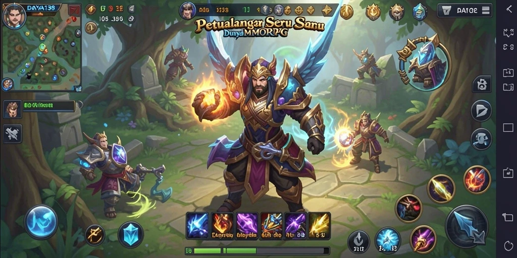Screenshot gameplay <strong>DAYA138</strong> menampilkan pertarungan menegangkan dan dunia yang luas.