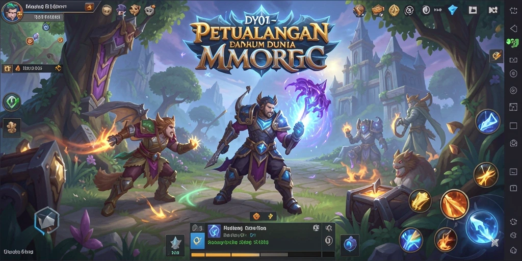 Tangkapan layar gameplay DY01 menampilkan aksi seru dalam pertempuran MMORPG.