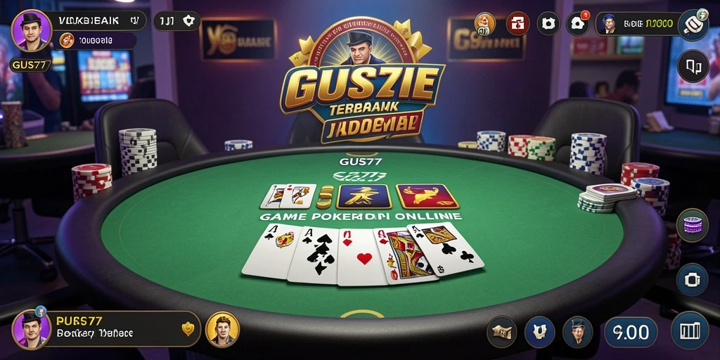 Tampilan menarik dari gameplay Poker di GUS77 dengan fitur interaktif.