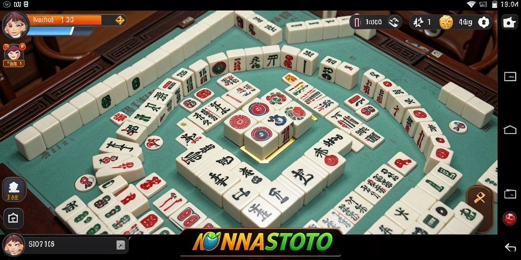 Tangkapan layar gameplay NANASTOTO menampilkan suasana seru permainan Mahjong.