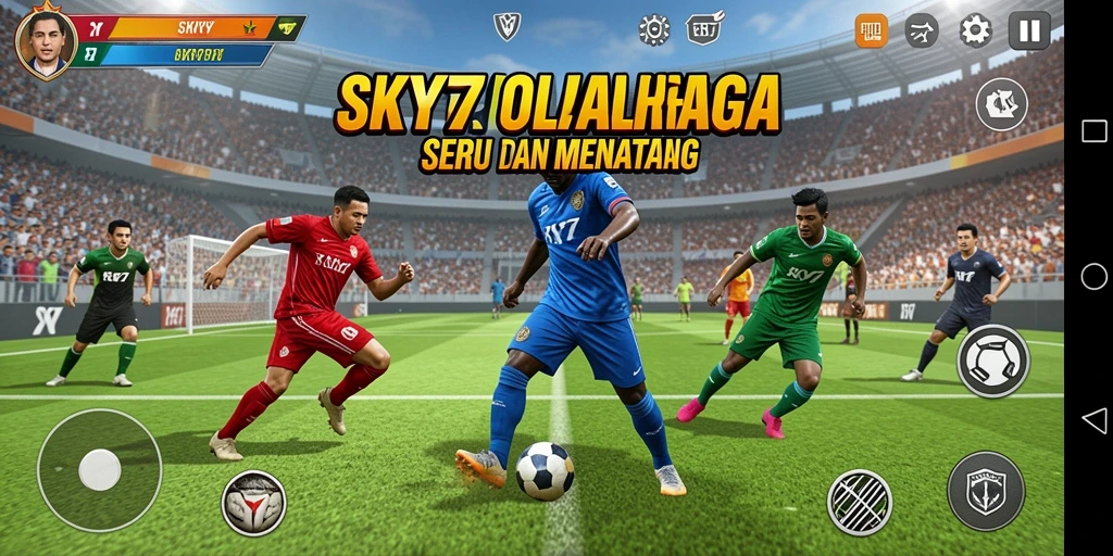 Gambar menampilkan aksi seru dalam gameplay olahraga SKY77.