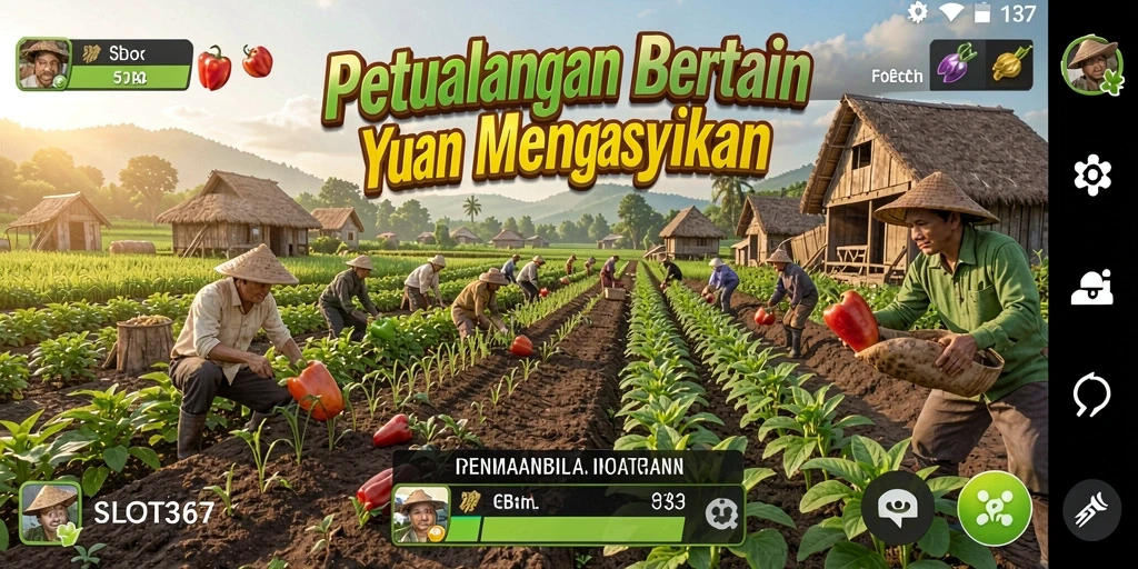 Tampilan menarik dari gameplay bertani di SLOT367.