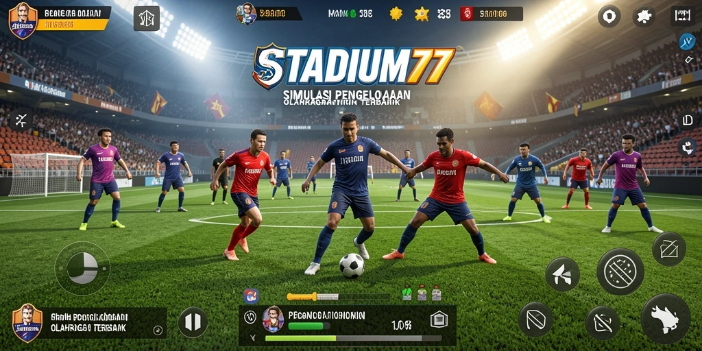Gameplay STADIUM77 dengan manajemen tim olahraga yang mendalam.