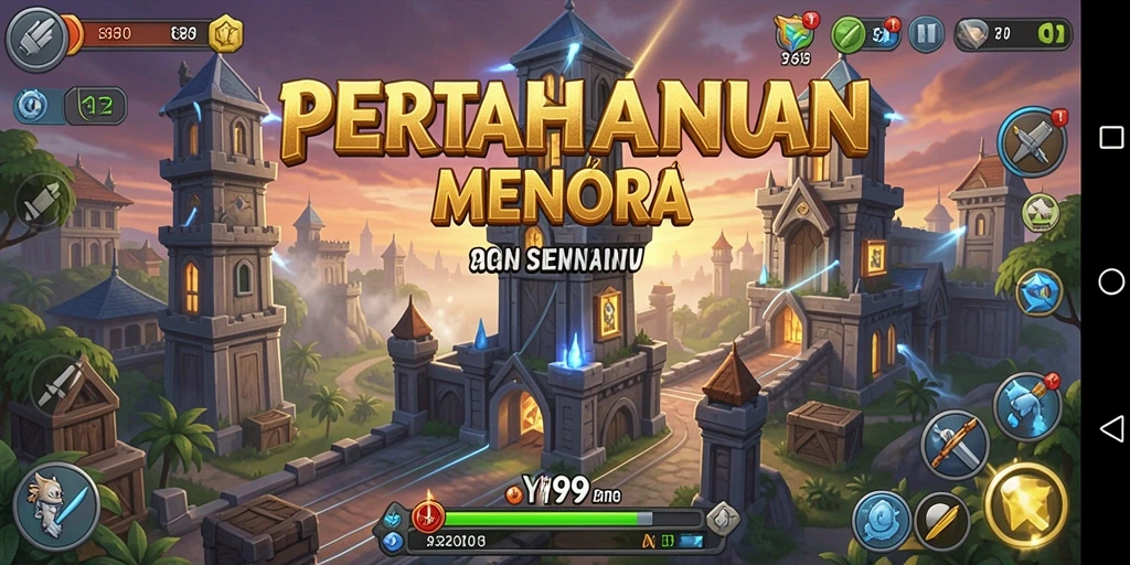 Menara yang siap membela dari gelombang musuh di Y89.